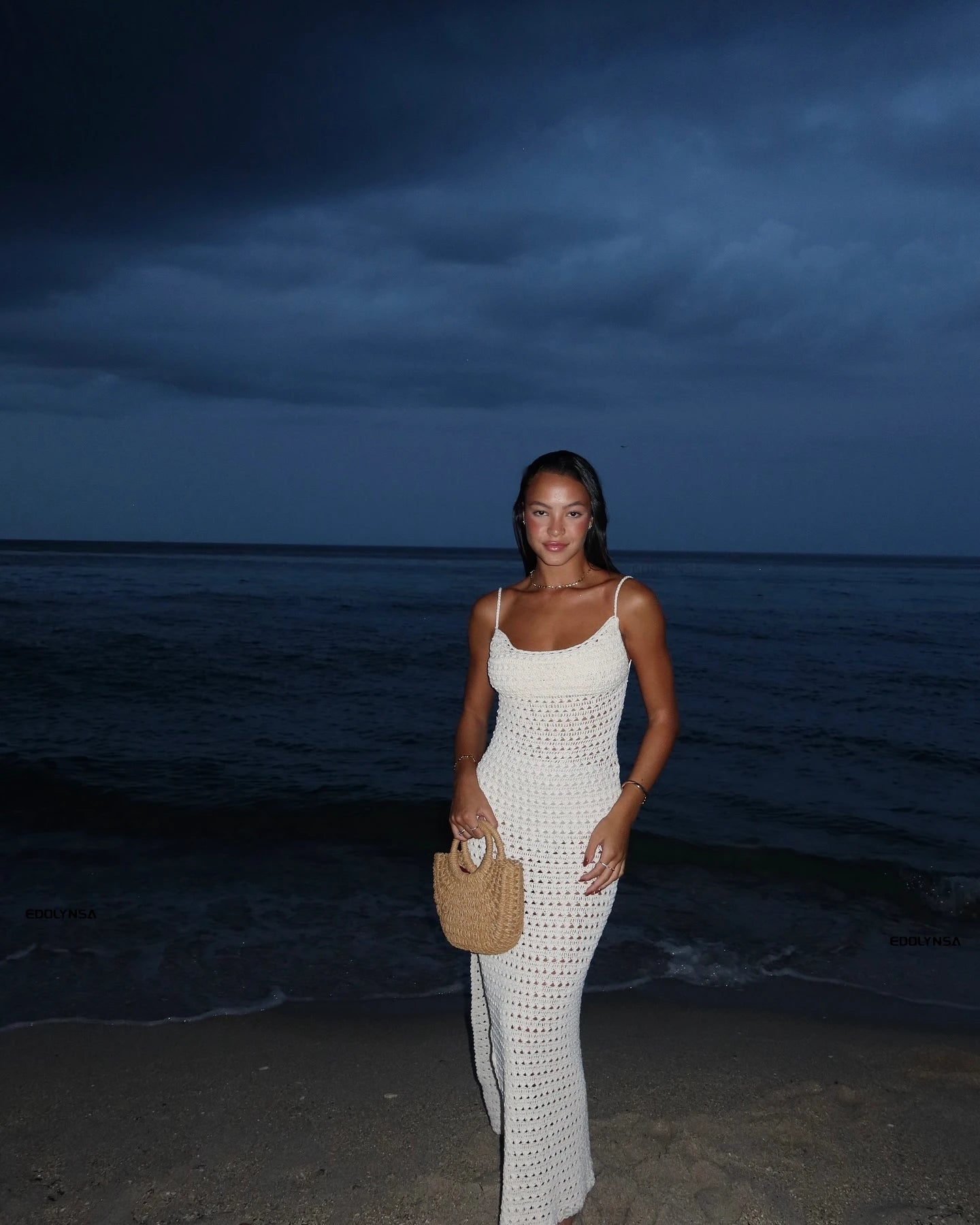 Sexy Coastal Muse Knit Maxi – Cut-Out Tassel Elegance