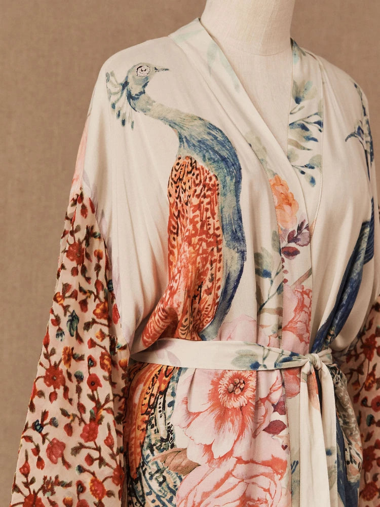 Peacock Breeze Beach Kimono