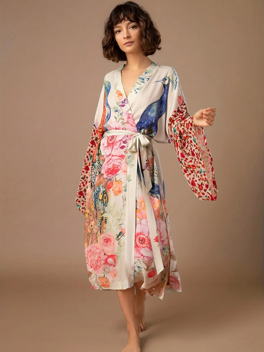 Peacock Breeze Beach Kimono