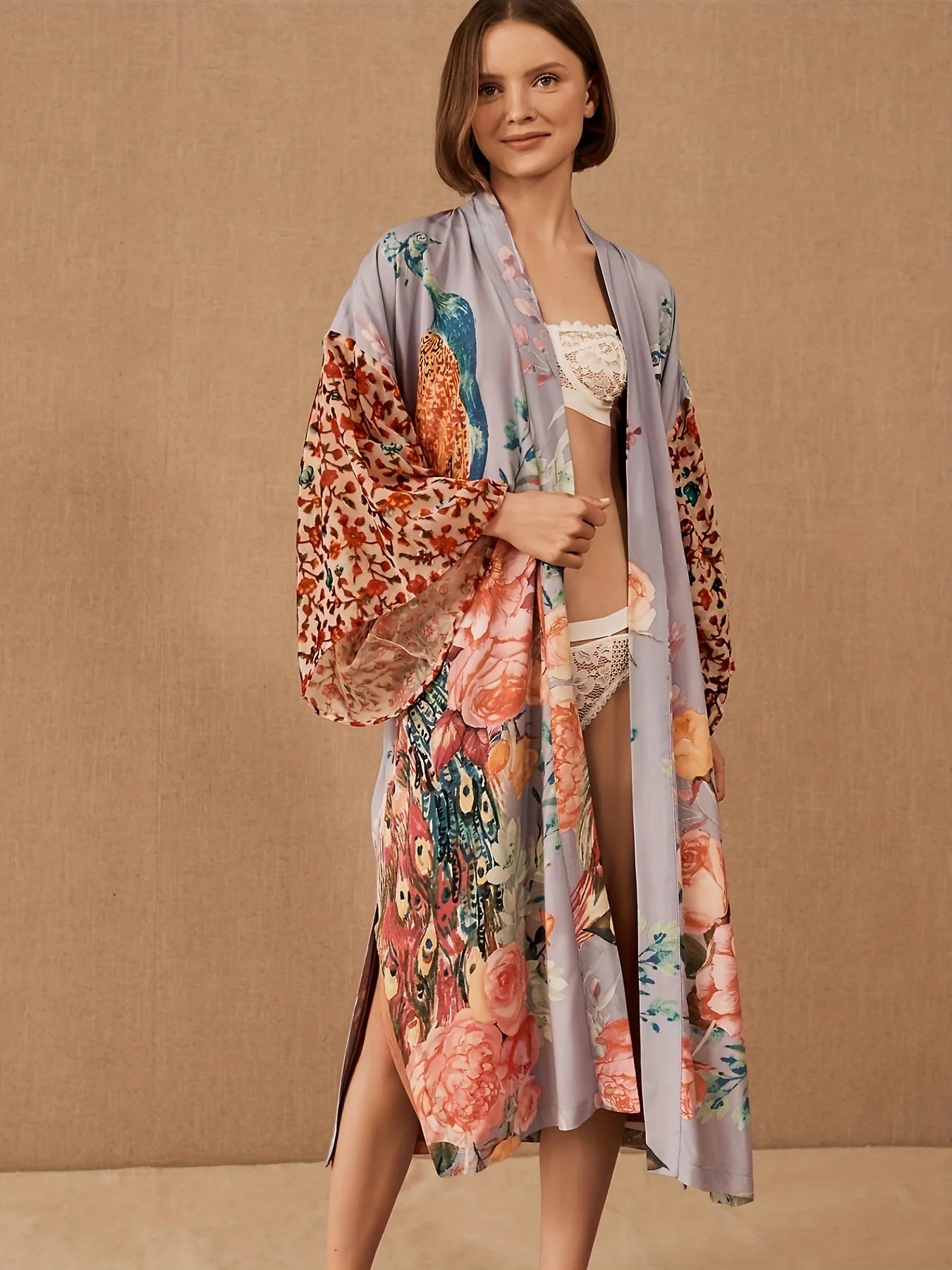 Peacock Breeze Beach Kimono