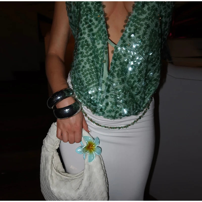 Mermaid Daze Sequin Mini – Backless Glow & Coastal Glam