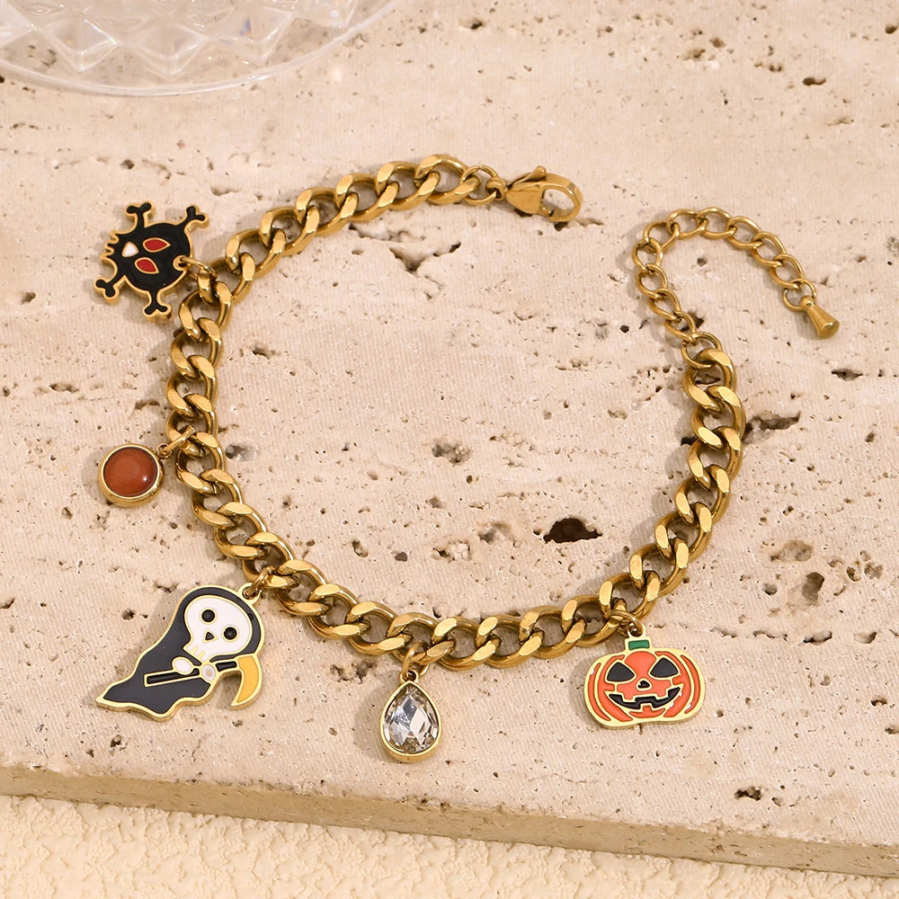 Cute Halloween Series Pendant Bracelet Bangele Cuban Chain