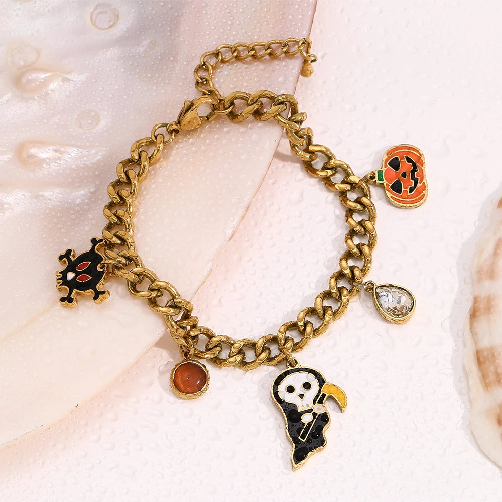 Cute Halloween Series Pendant Bracelet Bangele Cuban Chain