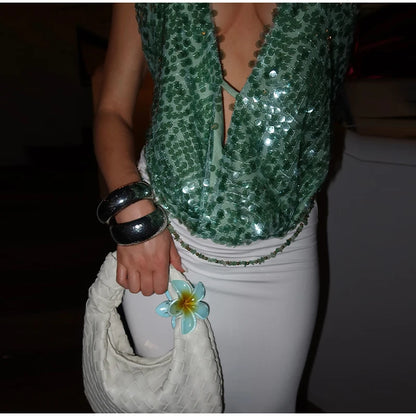 Mermaid Daze Sequin Mini – Backless Glow & Coastal Glam