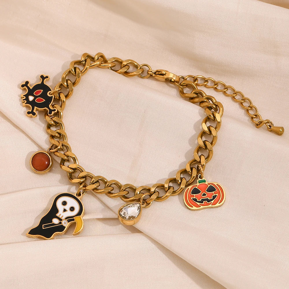 Cute Halloween Series Pendant Bracelet Bangele Cuban Chain