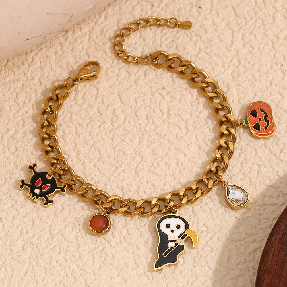 Cute Halloween Series Pendant Bracelet Bangele Cuban Chain